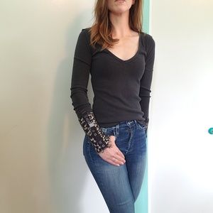 Free People long sleeve cuffed thermal NWT